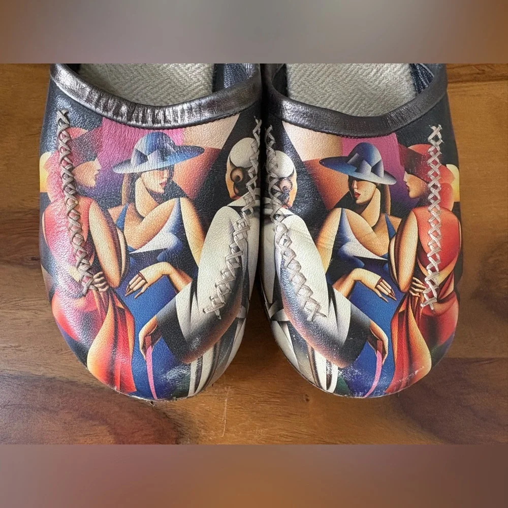 Leather Wearable Art Clogs - Picture 2 of 10